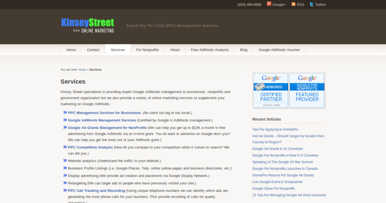 Service page of #3 Top Facebook PPC Business: KineyStreet