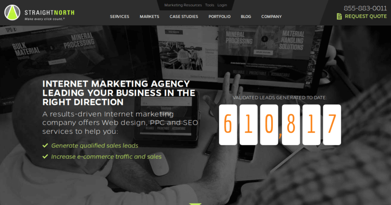 Home page of #3 Best Facebook Pay-Per-Click Agency: Straight North