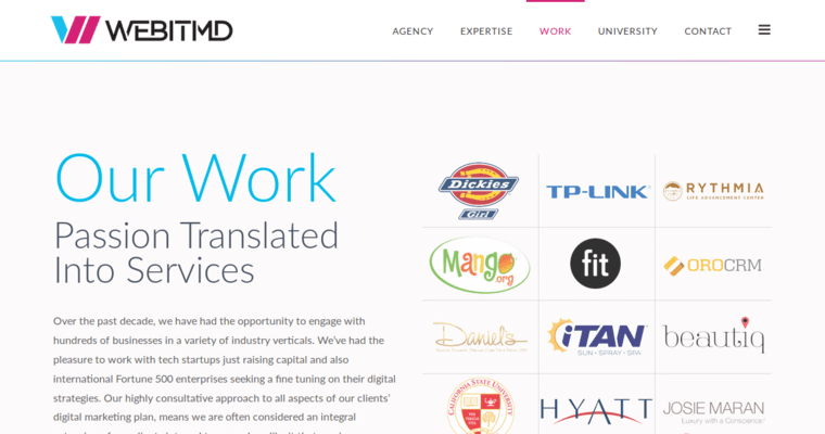 Work page of #1 Best Los Angeles Pay Per Click Agency: WEBITMD