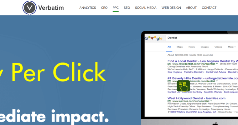 Pay Per Click page of #6 Leading LA PPC Company: Verbatim Marketing Agency