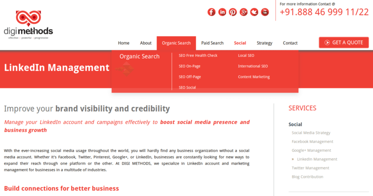 Home page of #9 Best LinkedIn PPC Firm: Digi Methods