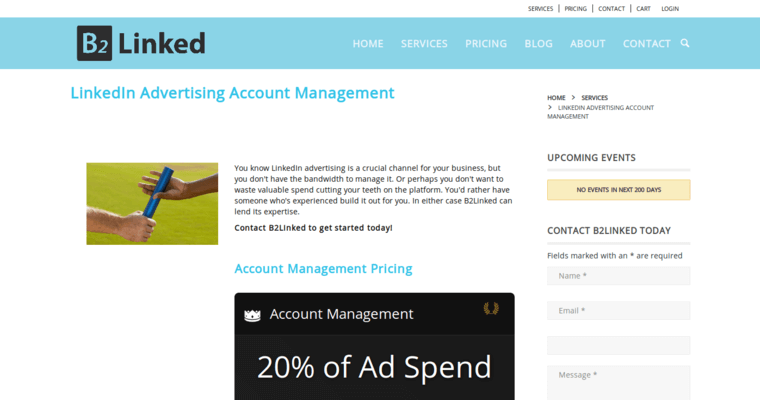 Home page of #5 Leading LinkedIn PPC Company: B2Linked