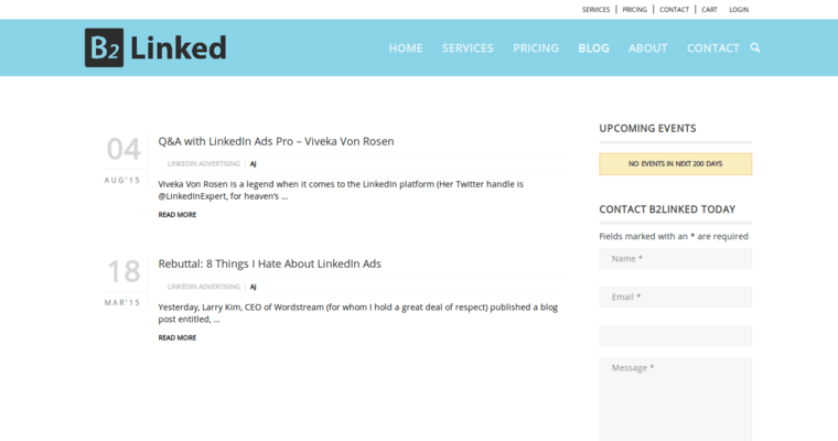Blog page of #5 Top LinkedIn PPC Agency: B2Linked