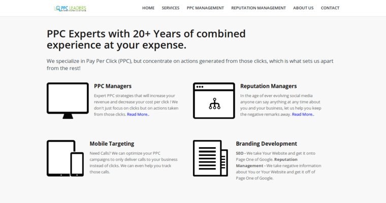 Service page of #5 Best NYC Pay Per Click Firm: PPC LEADERS
