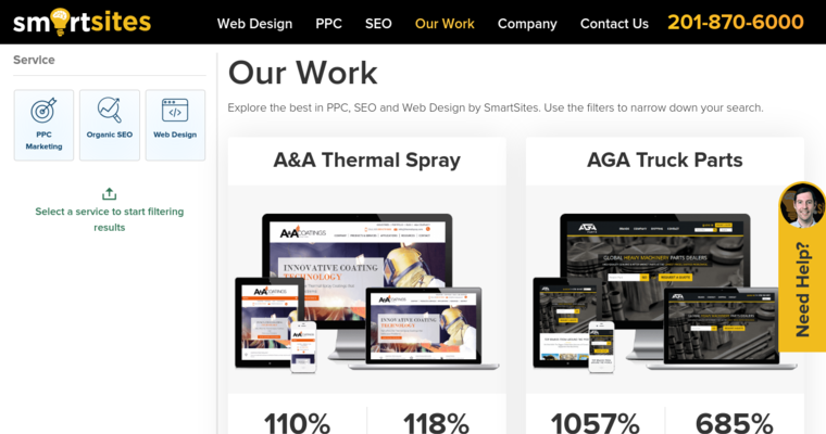 Work page of #1 Best NYC PPC Company: SmartSites