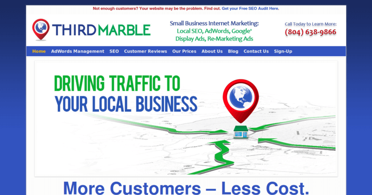 Home page of #4 Leading Remarketing PPC Firm: Third Marble