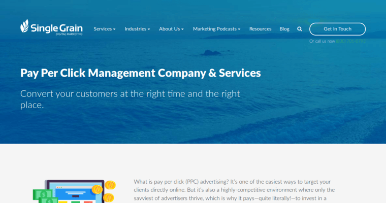 Ppc page of #2 Top San Francisco Pay Per Click Agency: Single Grain LLC