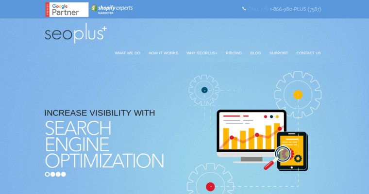 Home page of #7 Leading Toronto PPC Company: seoplus+