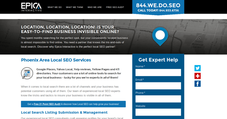 Service page of #2 Leading Twitter Pay-Per-Click Firm: Epica Interactive