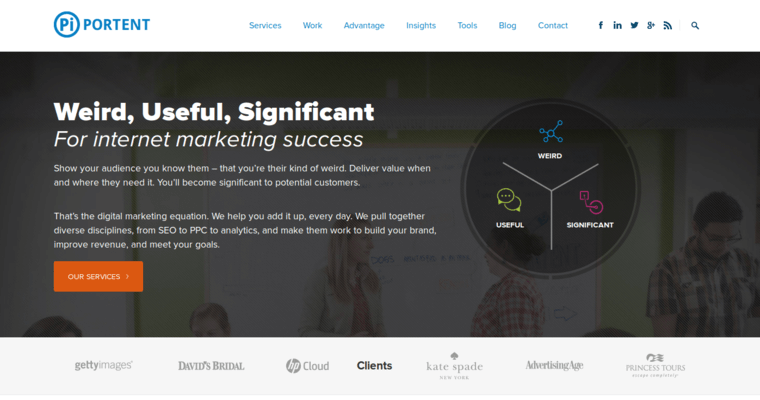 Home page of #9 Best Twitter PPC Agency: Portent
