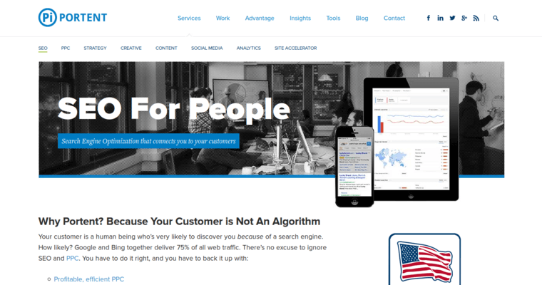 Service page of #9 Leading Twitter PPC Firm: Portent