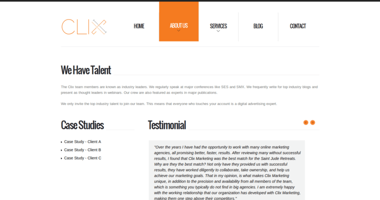 About page of #9 Best Yahoo Pay-Per-Click Agency: Clix Marketing
