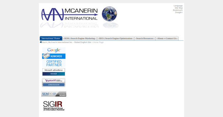 Home page of #8 Best Yahoo Pay-Per-Click Agency: McAnerin International