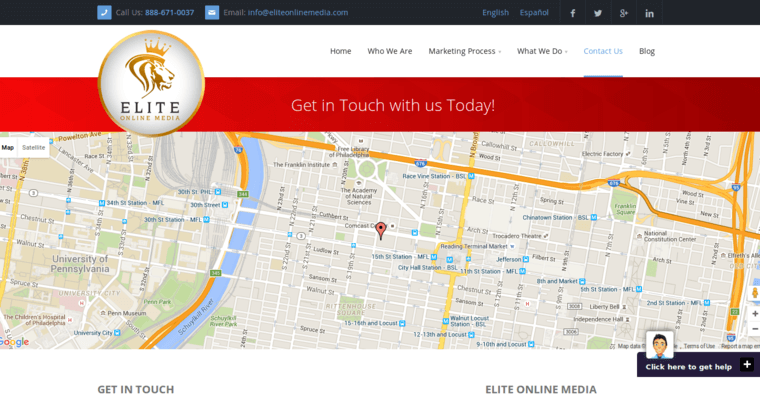 Contact page of #5 Top Yahoo PPC Firm: Elite Online Media
