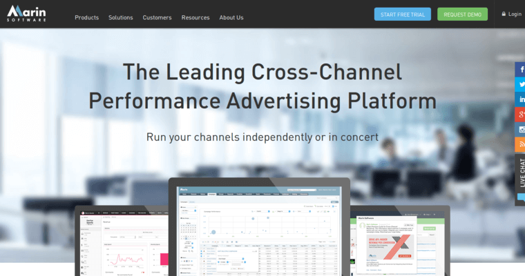 Home page of #6 Leading Youtube Pay-Per-Click Firm: Marin Software