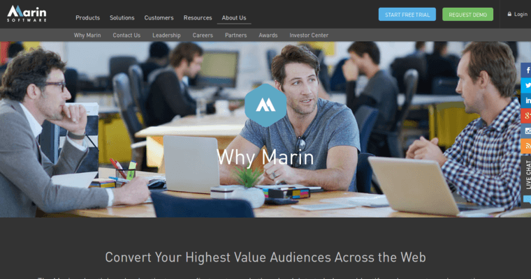 About page of #6 Top Youtube PPC Agency: Marin Software