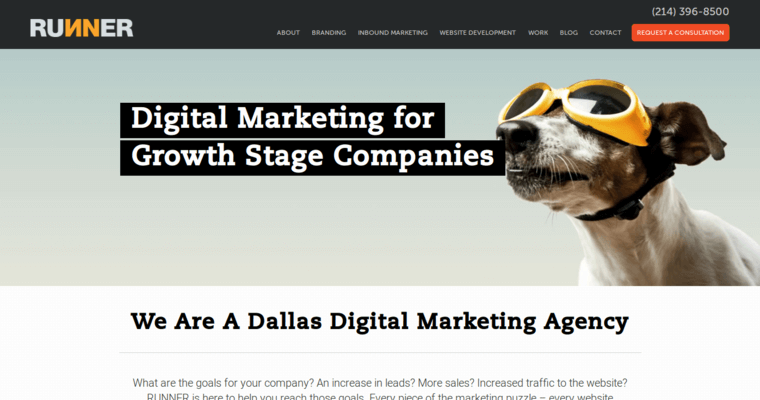 Home page of #8 Leading Pay Per Click Management Agency: Runner Agency