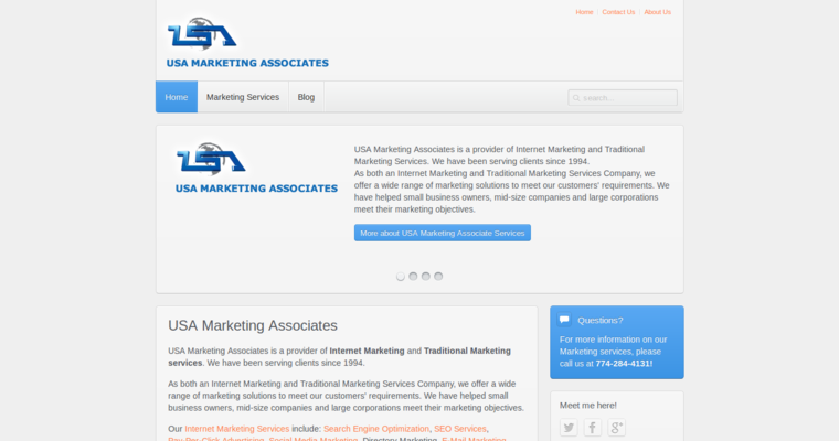 Home page of #5 Best AdWords Pay-Per-Click Agency: USA Marketing Associates