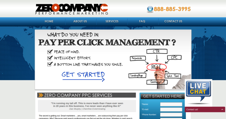 Service page of #8 Top AdWords Pay-Per-Click Agency: ZeroCompany