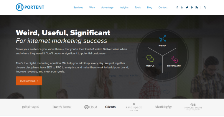 Home page of #9 Leading Twitter PPC Business: Portent